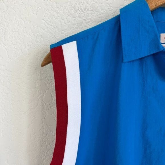 UO Wayne Embroidered Undefeated Broken Heart VarsitySleeveless Button Down Shirt - Picture 7 of 12